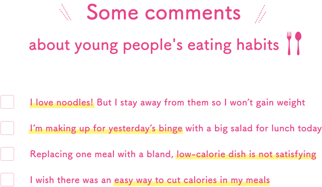 Some comments about young people's eating habits